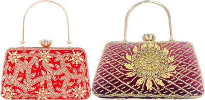 Seamount Party Maroon, Red  Clutch(Pack of: 2)