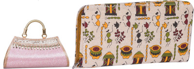 SUNVIKA House Casual, Formal, Party Pink, Beige  Clutch