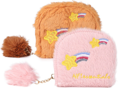 NFI essentials Casual Pink, Brown  Clutch(Pack of: 2)