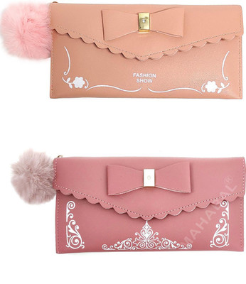 Mahabal Casual, Party, Formal Beige, Pink  Clutch(Pack of: 2)
