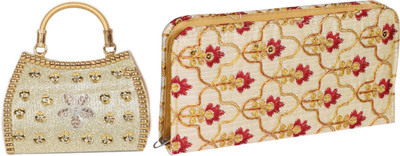 SUNVIKA House Casual Gold, Gold  Clutch