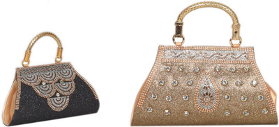 SUNVIKA House Party Black, Gold  Clutch