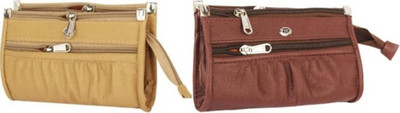 BABERWAL ENTERPRISES Casual, Formal, Party Brown, Beige  Clutch(Pack of: 2)