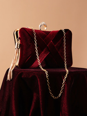 Globus Party Maroon  Clutch