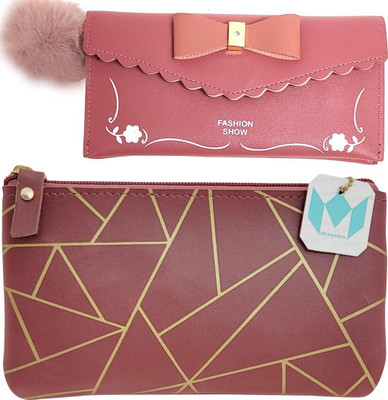 Mahabal Casual, Party, Formal Pink, Pink  Clutch(Pack of: 2)