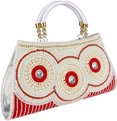 yuvika handicraft Party White  Clutch