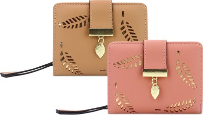 NFI essentials Casual, Formal, Party Pink, Beige  Clutch(Pack of: 2)