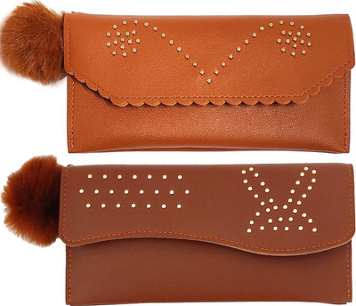 Mahabal Casual, Party, Formal Brown, Brown  Clutch(Pack of: 2)