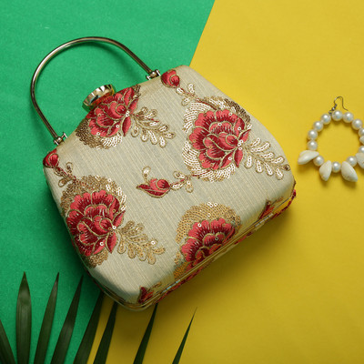 Handicartz Party Beige  Clutch
