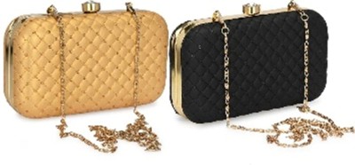 HouseOfCommon Party Gold, Black  Clutch