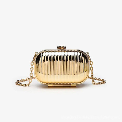 Qaiscollection Casual, Party Gold  Clutch