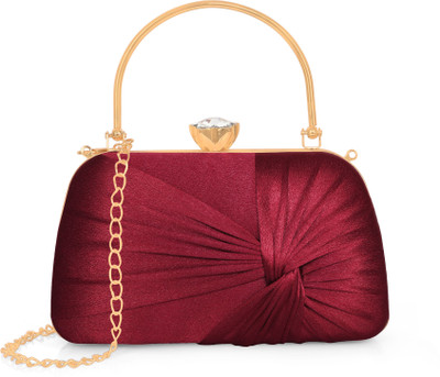 Misha Casual, Party, Formal Maroon  Clutch