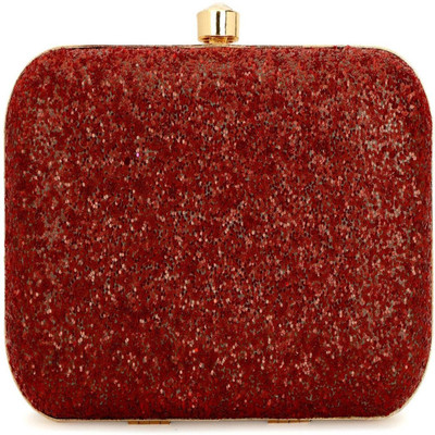 Tooba Handicraft Party Red, Maroon  Clutch