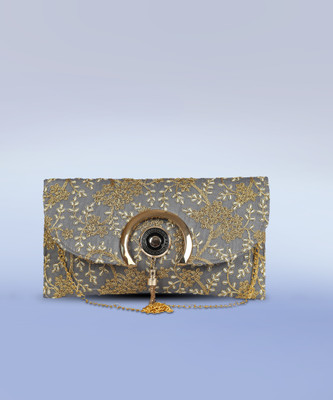 Fancy Walas Party Grey  Clutch