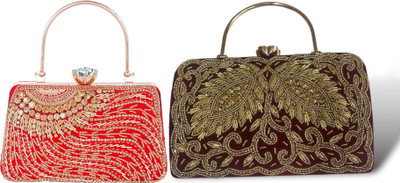 Seamount Party Gold, Pink, Red  Clutch(Pack of: 2)