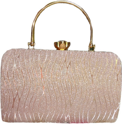 SritisMart Party, Casual Pink, Gold  Clutch