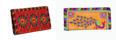 Sunesh Creation Casual, Party Yellow, Red  Clutch