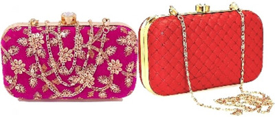 BABERWAL ENTERPRISES Party Multicolor  Clutch(Pack of: 2)