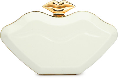 Tooba Handicraft Party White  Clutch