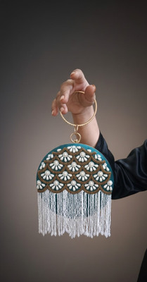 Zari and Fashion Party Green  Clutch
