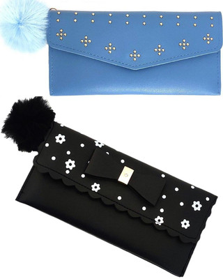 Mahabal Casual, Party, Formal Blue, Black  Clutch(Pack of: 2)
