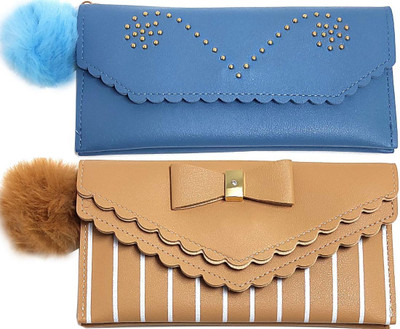 Mahabal Casual, Party, Formal Blue, Cream  Clutch(Pack of: 2)