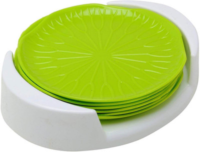 JohnMacc Round Reversible ABS Coaster Set(Pack of 6)