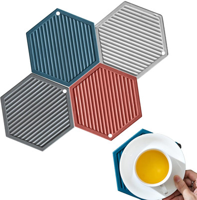 Takositio Triangle Reversible Rubber, PVC Coaster(Pack of 4)