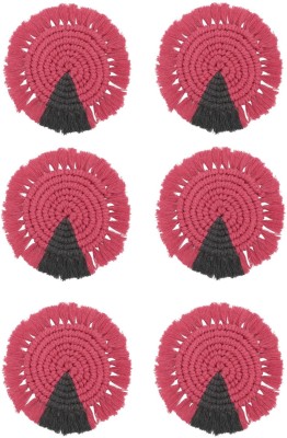 MUD FACTORY Round Cotton Coaster Set(Pack of 6)