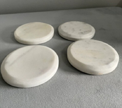 Patharwala Round Marble Coaster Set(Pack of 4)