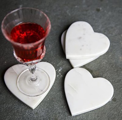 MBSC Heart Marble Coaster Set(Pack of 4)