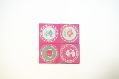 Aesthetic nest Square Wood Coaster Set(Pack of 4)