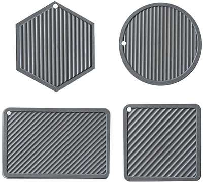 Lucacci Rectangle PVC Coaster Set(Pack of 4)