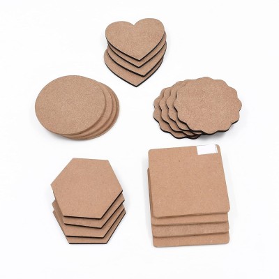 M2 ENTERPRISE Rectangle Reversible Wood Coaster Set(Pack of 20)