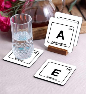 ShikharRetails Square Wood Coaster(Pack of 4)