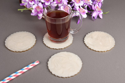 Vatsin Round Reversible Resin Coaster Set(Pack of 4)
