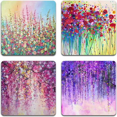 Proxoto Square Wood Coaster Set(Pack of 4)
