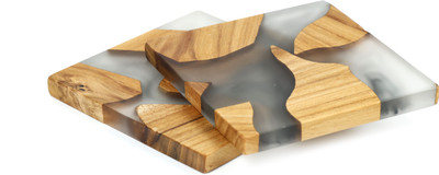 6th element Square Reversible Resin Coaster(Pack of 2)