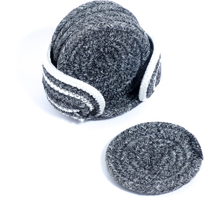 AURKA Round Reversible Cotton, Polypropylene Coaster Set(Pack of 6)