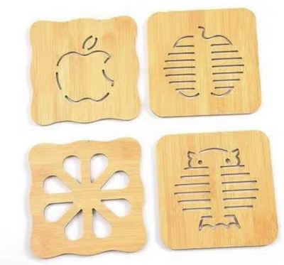 olwick Square Reversible Wood Coaster Set(Pack of 4)
