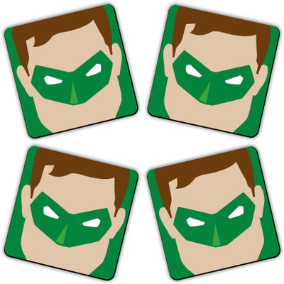 Get Fatang Square Reversible Wood Coaster Set(Pack of 4)