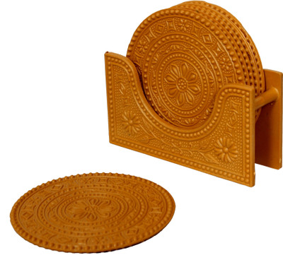SUNLIFE Round Reversible Polypropylene Coaster Set(Pack of 6)