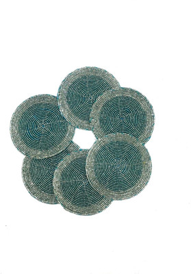 Master Piece Crafts Round Reversible Glass Coaster Set(Pack of 6)