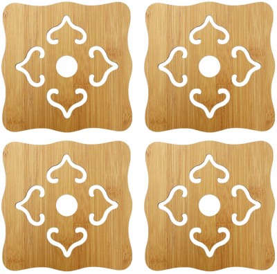 Worldwide e-Mart Square Wood Coaster Set(Pack of 2)