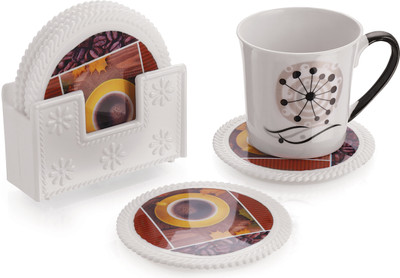 YUIOP Round ABS Coaster Set(Pack of 6)