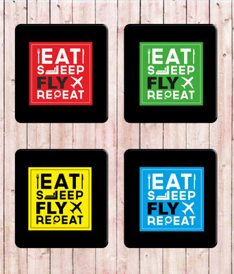 RADANYA Square Wood Coaster Set(Pack of 8)