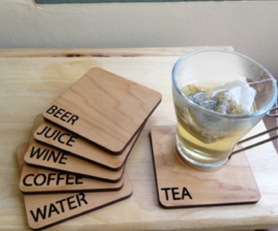 rbtc Square Medium Density Fibreboard Coaster Set(Pack of 6)