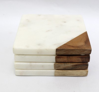 VC-Vanoraa Square Marble Coaster Set(Pack of 4)