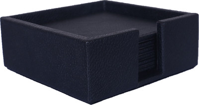 KUBER INDUSTRIES Square Reversible Leather Coaster Set(Pack of 6)