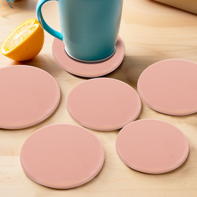 UMAI Round Acrylic Coaster Set(Pack of 6)